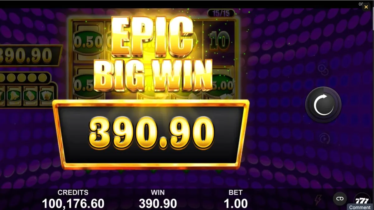 Cash Spree Gold slot game interface na may mga gintong simbolo